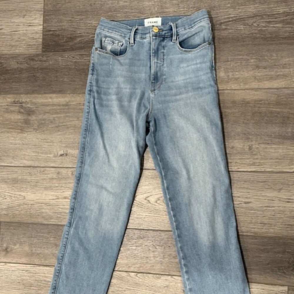 FRAME Le Sylvie High Waist Raw Hem Crop Jeans (Overturn)